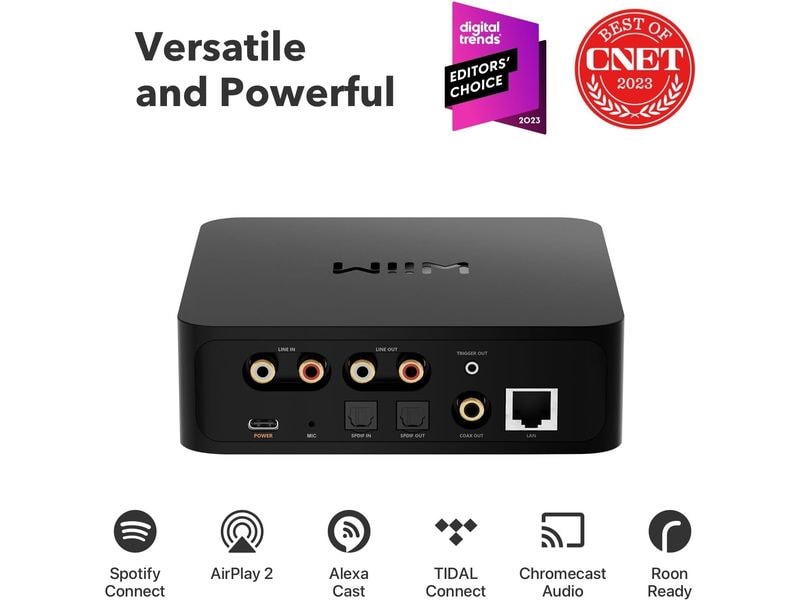 WiiM Netzwerk-Audioplayer Pro Schwarz Hochauflösender Audiostreamer mit Chromecast