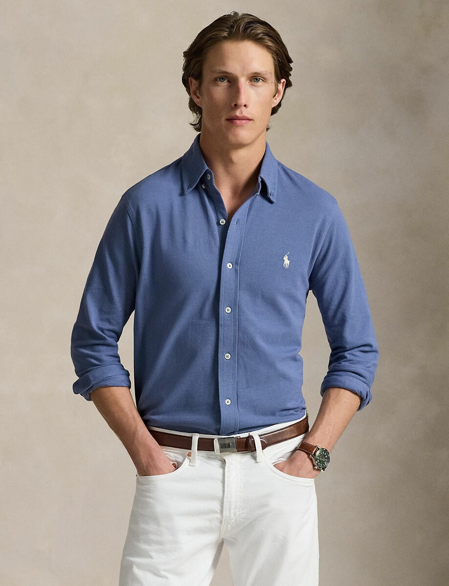 POLO RALPH LAUREN<br>Camisa de algodão piqué ultraleve