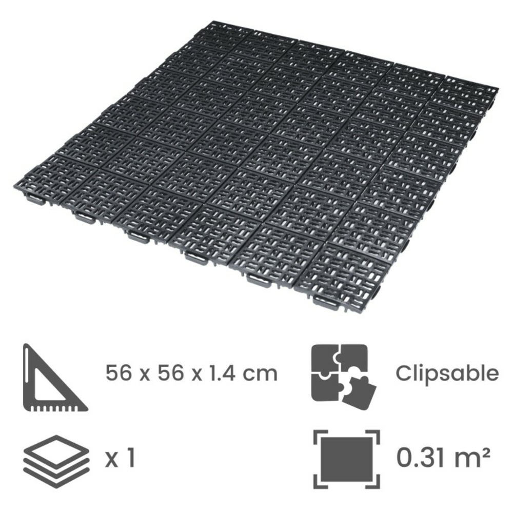 Dalle clipsable jardin/piscine/ spa - vert foncé 56 x 56 cm