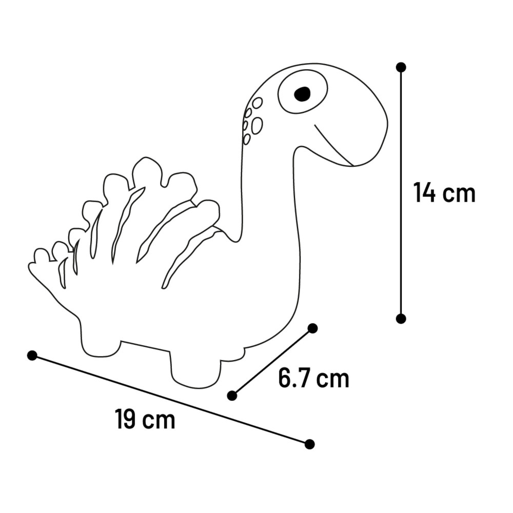 Jouet dinosaure vert en latex hauteur 13.5 cm pour chien