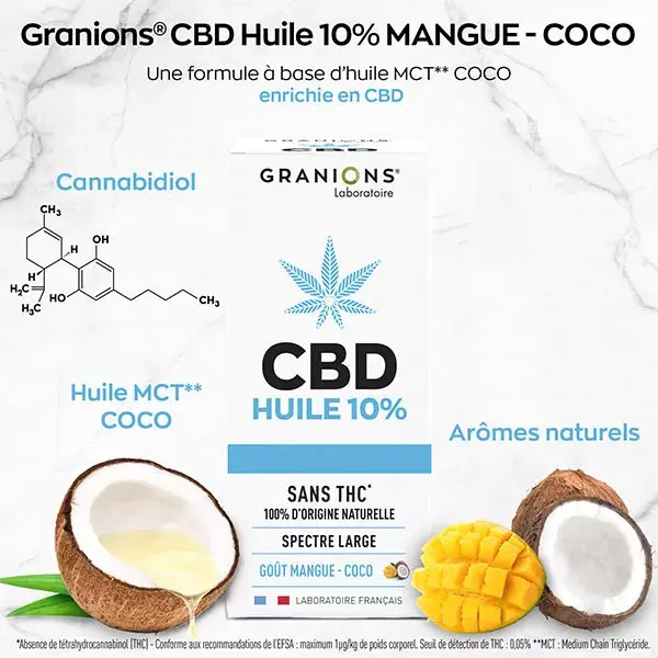 Óleo de CBD Granions 10% Manga e Coco 10ml