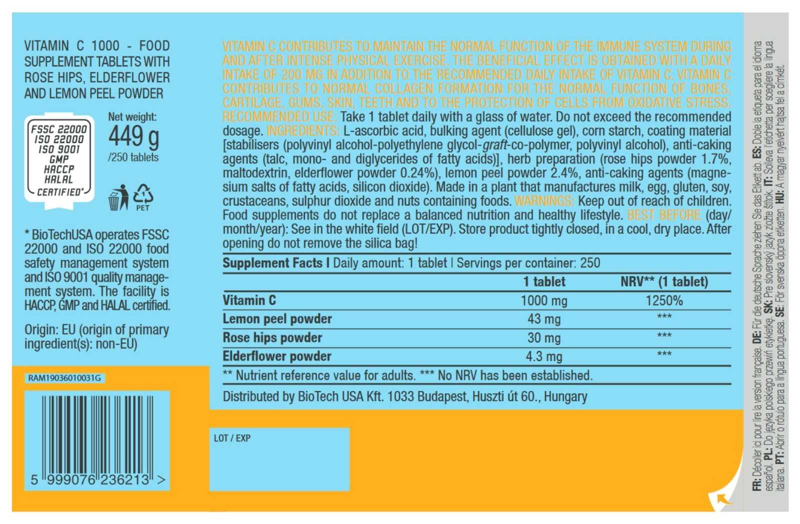 Biotech USA Vitamina C 1000 30 comprimidos