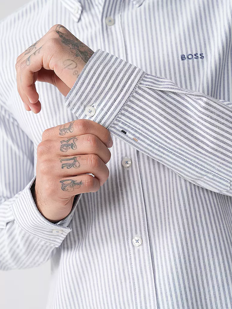 BOSS Hemd Slim Fit H-ROAN dunkelblau