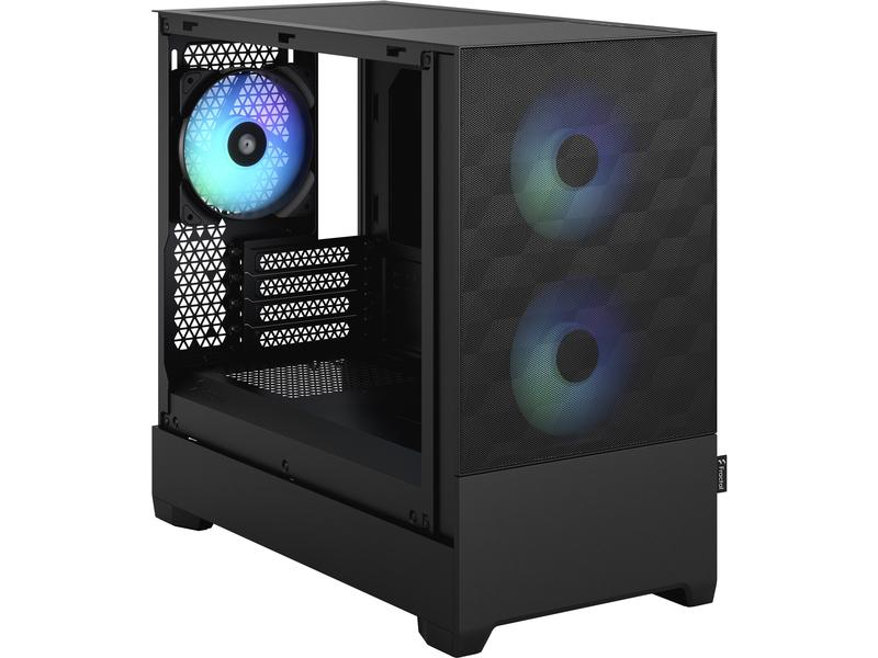 Fractal Design PC-Gehäuse Pop Mini Air RGB TG Schwarz Eleganter Gaming-Mini-Tower mit Sichtfenster und RGB-Beleuchtung