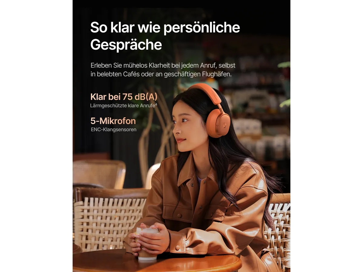 Inspire XH1 ANC Over-Ear Bluetooth 6.0 Kopfhörer mit Sound by Bose und Dolby Audio-Technologie (A0203600) - Sunset Coral