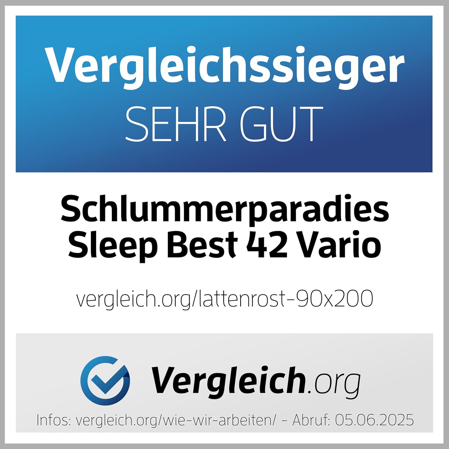 Stabiler Lattenrost 100% BUCHE Lattenrahmen - Kopfteil verstellbar - SCHULTERFRÄSUNG, 7 Zonen, 42 Federleisten, Härte-Regulierung, Mittelgurt - Vario Sleep Best 42® unmontiert (90x200cm)