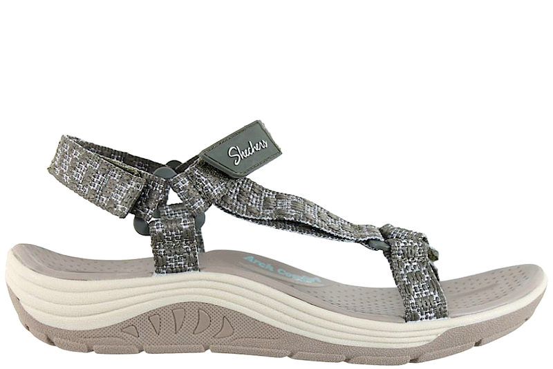 SKECHERS REGGAE CUP - MY BESTIE SANDAL I GRØNT TEKSTIL