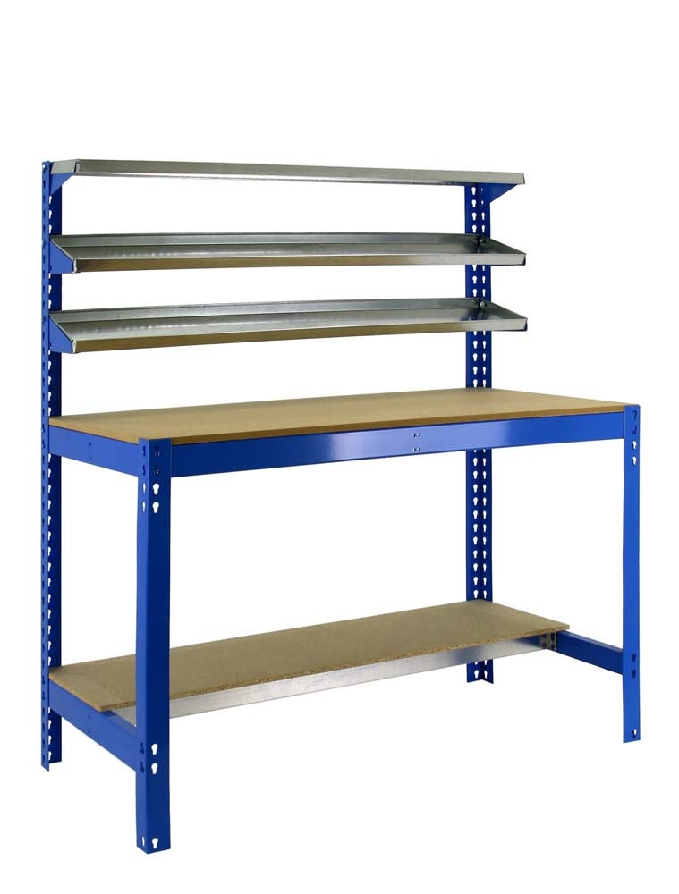 PROREGAL Buffalo werkbank met voorplank, HxBxD 84 x 120 x 61 cm, draagvermogen 600 kg, blauw
