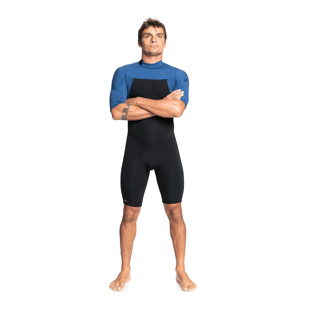 Quiksilver EVERYDAY SESSIONS SPRINGSUIT BACK ZIP - Combinaison shorty 2/2mm Homme black/insignia