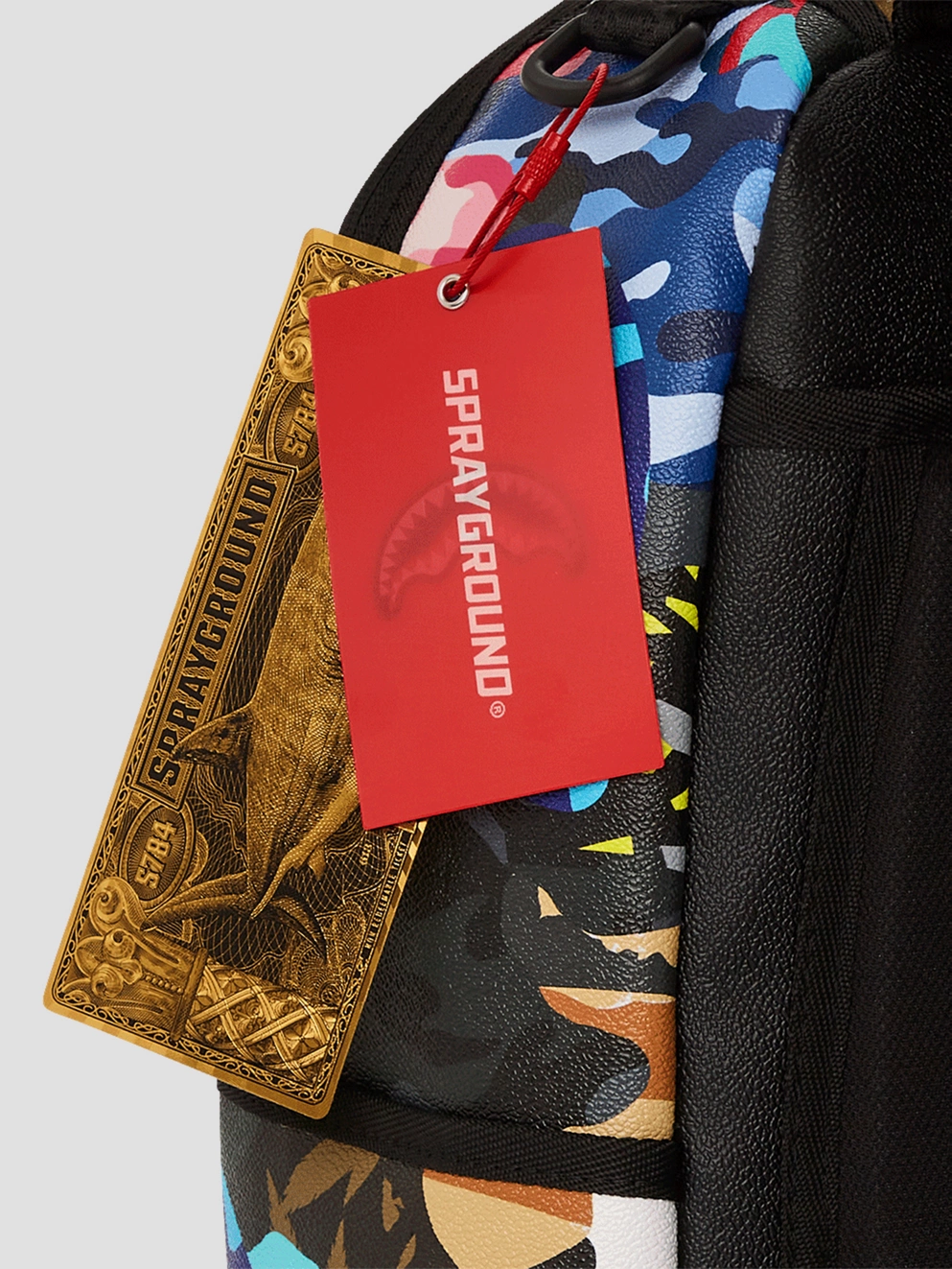 Sprayground Sliced And Diced Camo Backpack red/blue/grey/purple