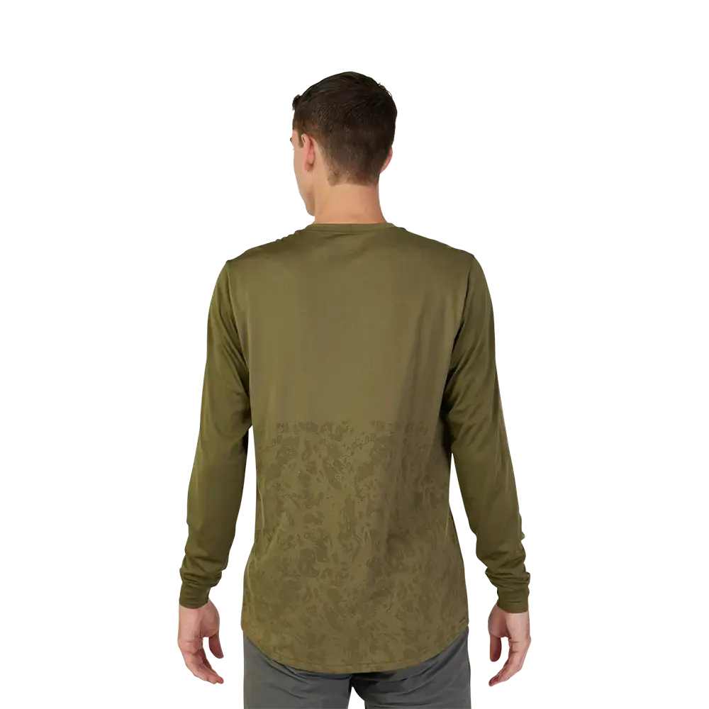 Fox Ranger Tru Dri MTB Fietsshirt Lange Mouwen Olijfgroen Heren