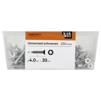 KARWEI unischroef vk verzinkt 4x30 mm (200 stuks)