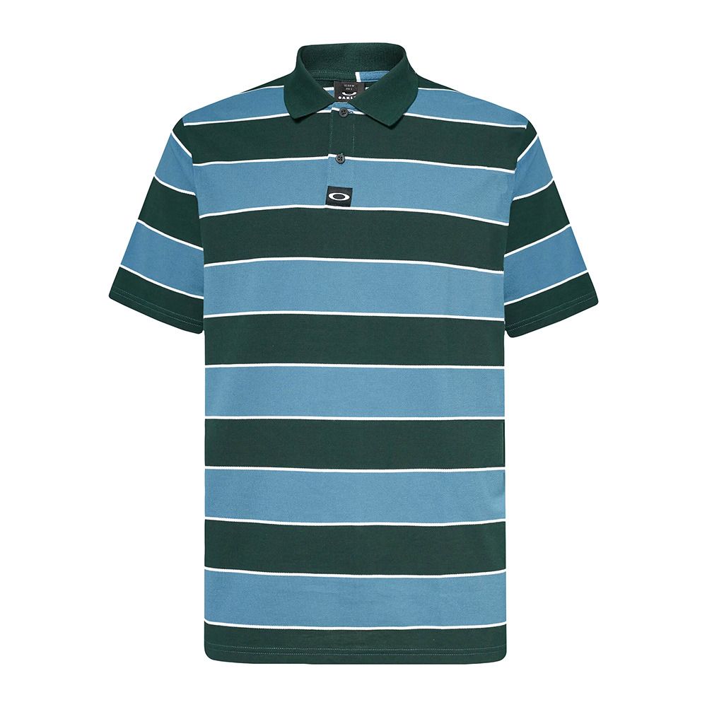 Oakley RETRO SOFT STRIPE - Polo Homme hunter green/copen blue
