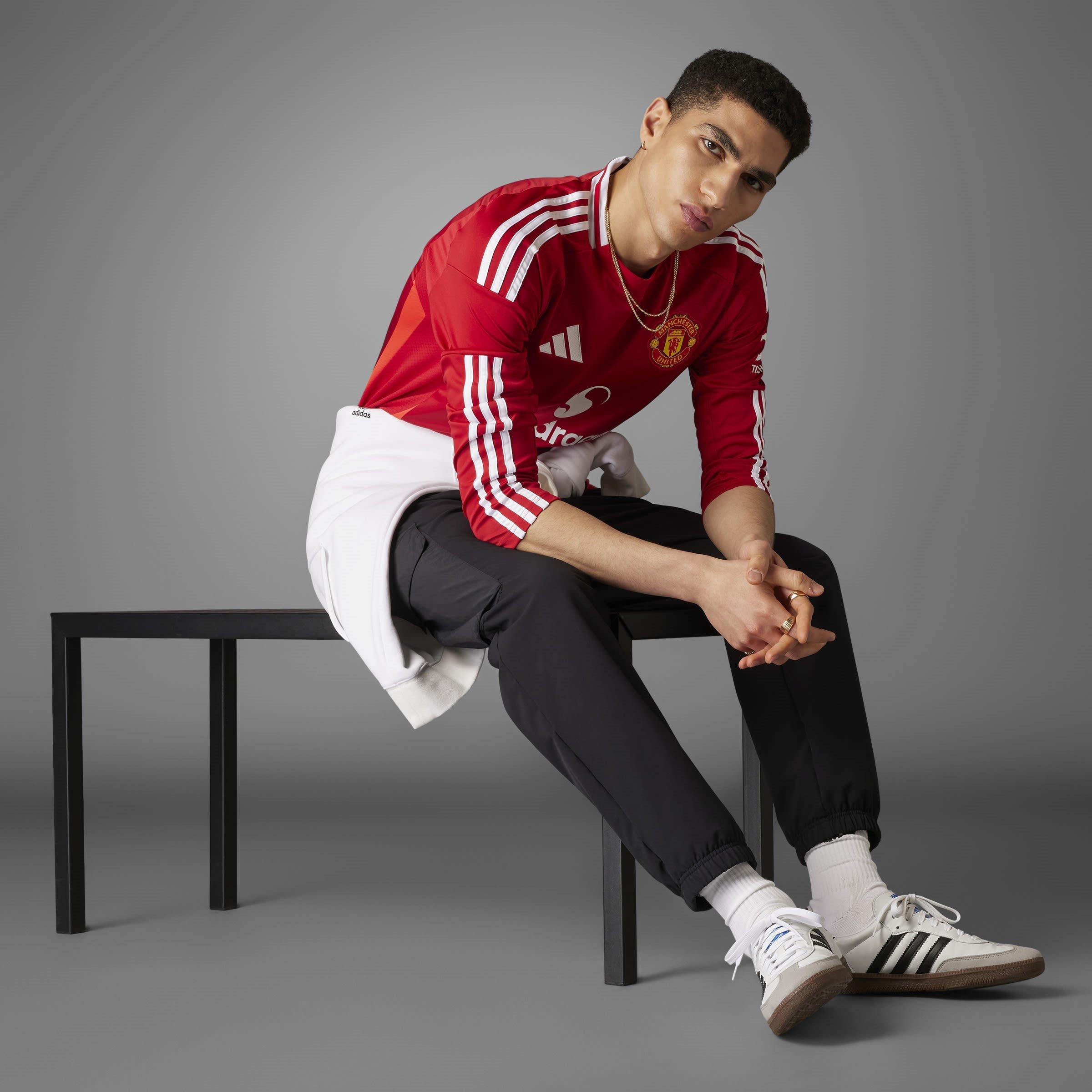 adidas Manchester United Home Long Sleeve Shirt 2024 2025 Adults