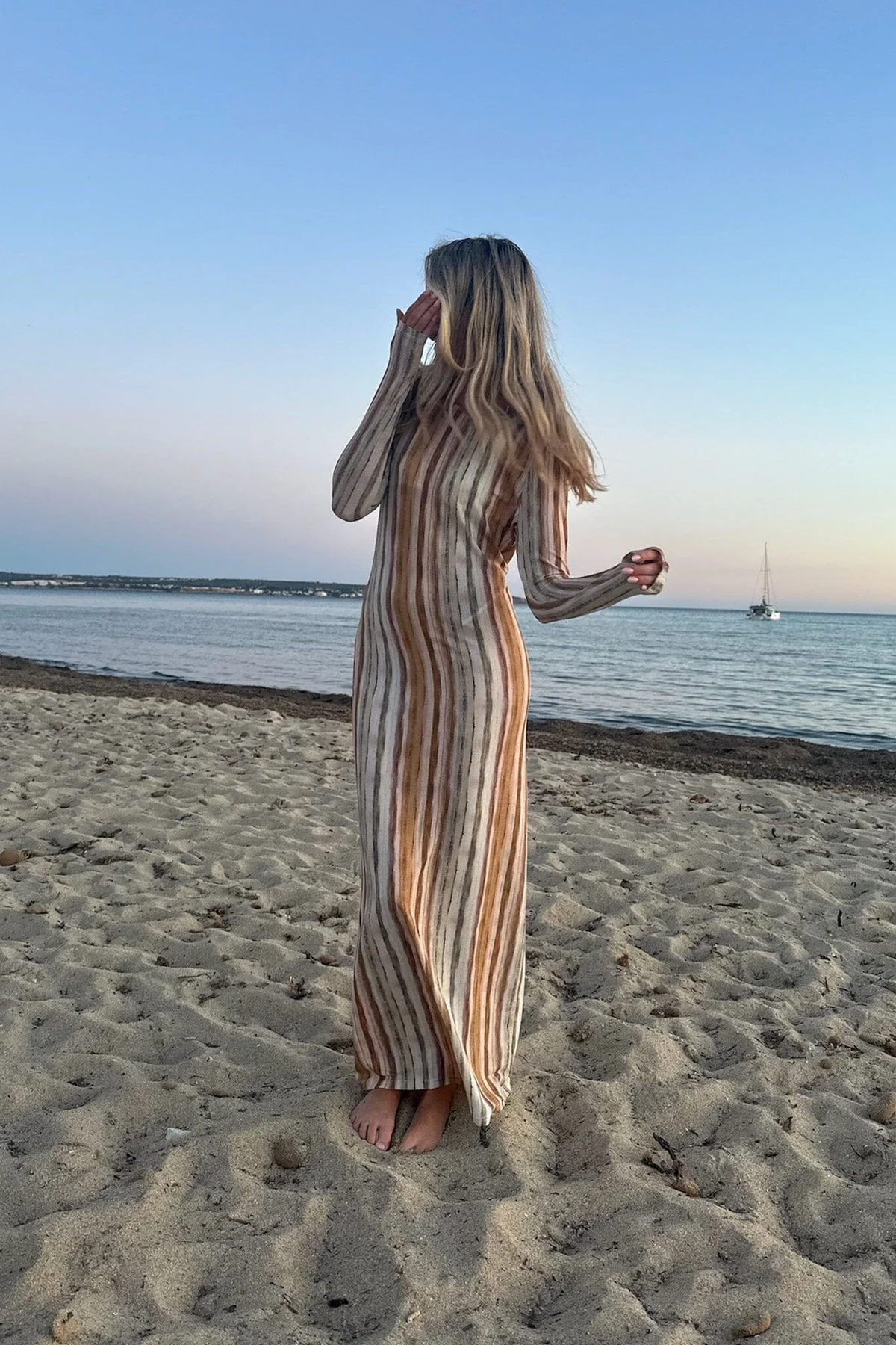 BYIC Ayaic Long Dress omp orange multi print