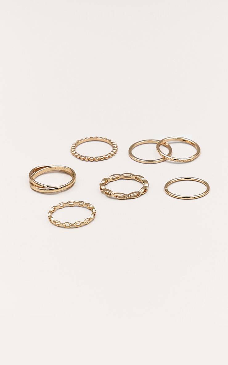 Doré Lot Assorti De 8 Bagues Délicates