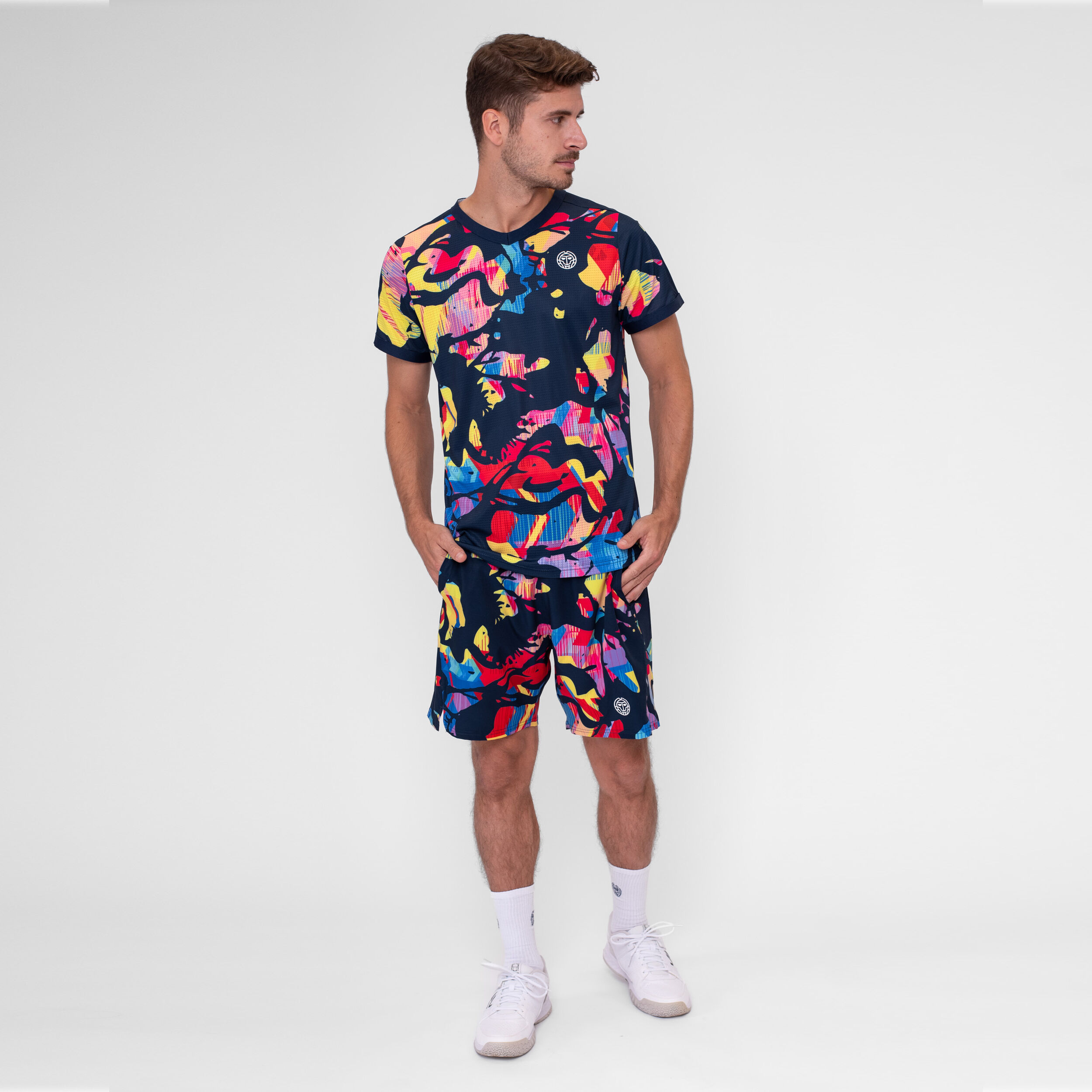 BIDI BADU Wild Arts 7 Inch Shorts Hommes - Bleu Foncé , Multicouleur