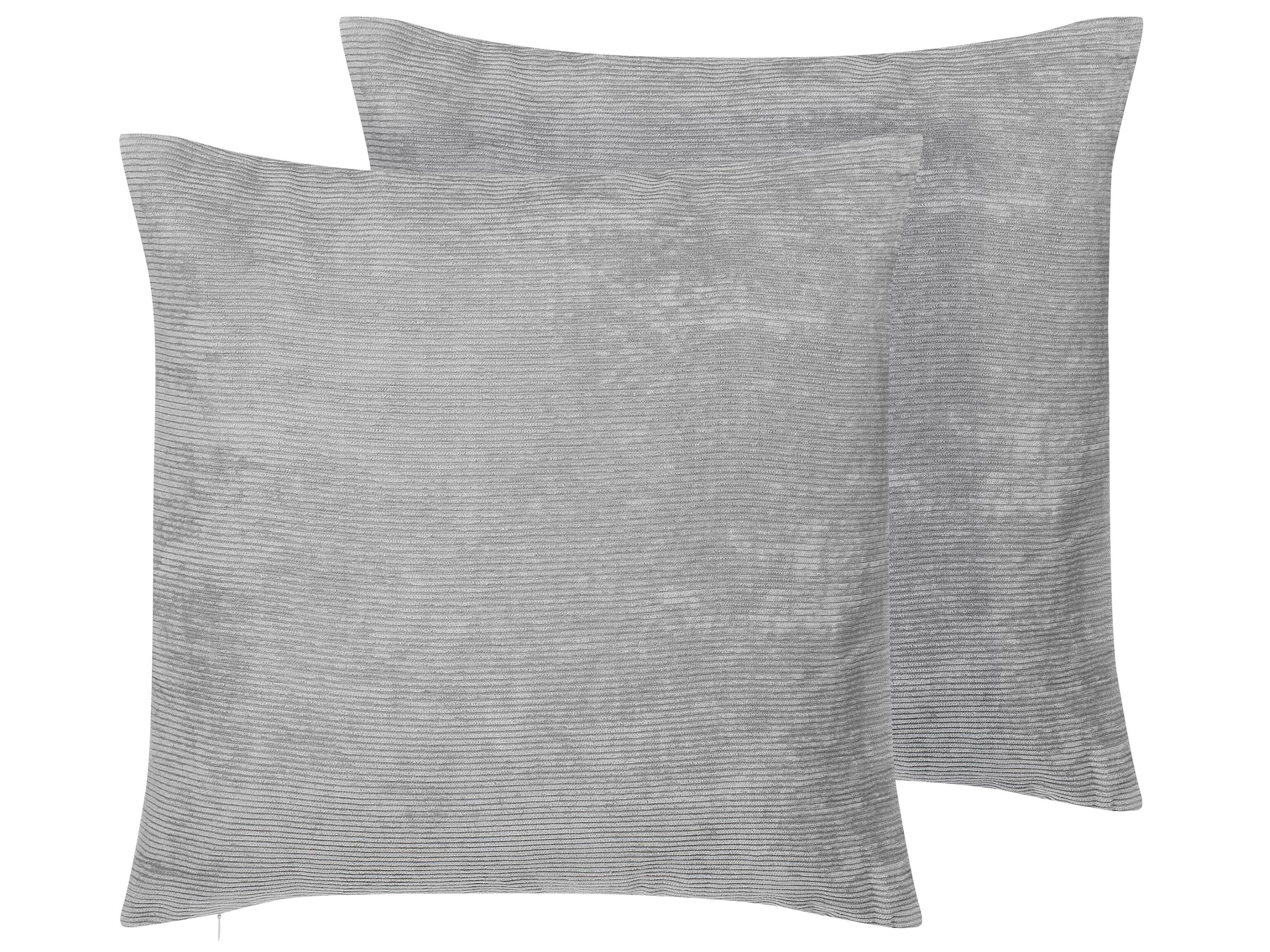 Set van 2 sierkussens NOLANA 45 x 45 cm Grijs effen