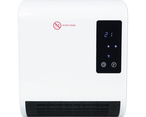 Calienta design ventilatorkachel, 26 x 28 cm, 2000 W, wit, inclusief afstandsbediening