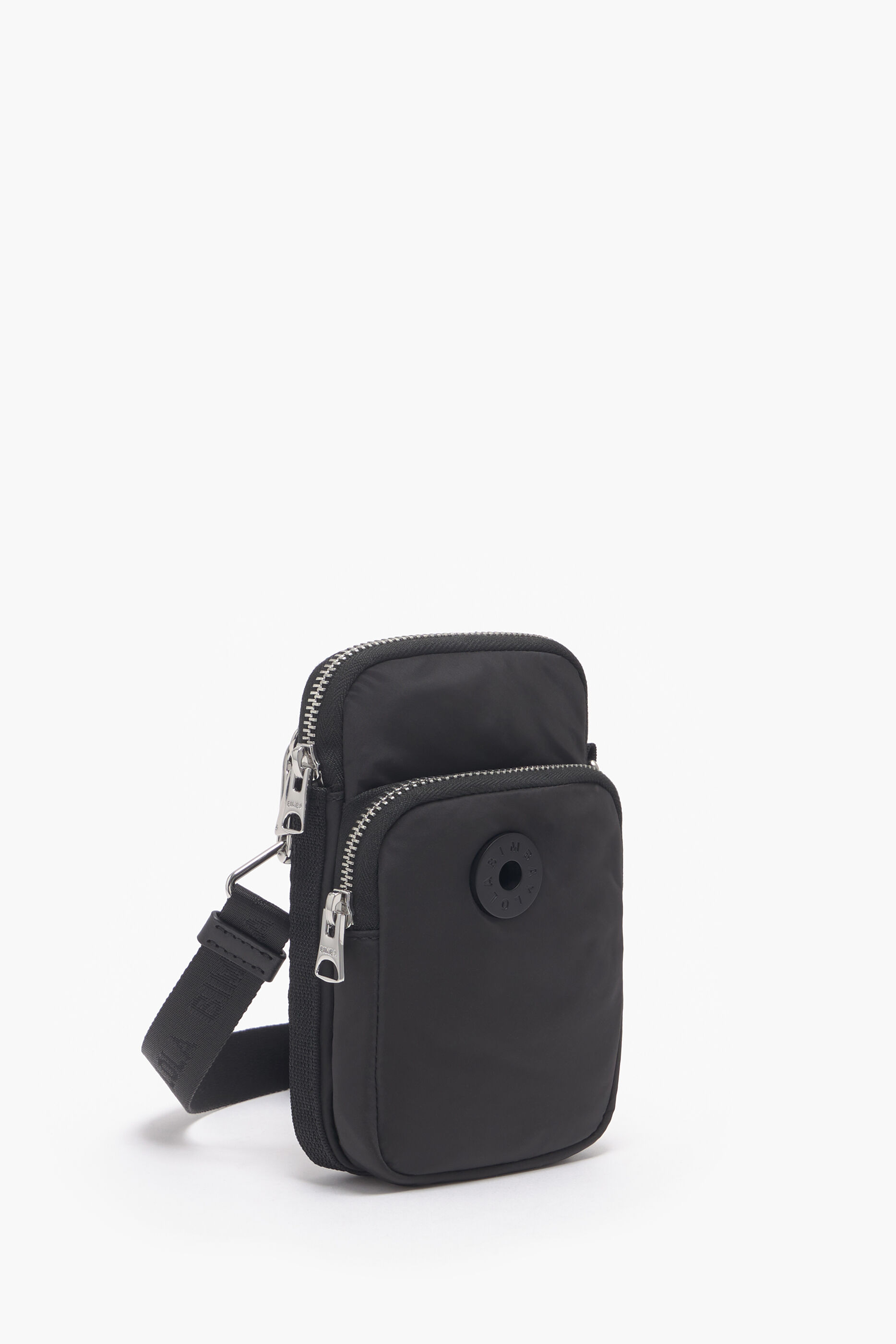 Bolsa retangular pequena de náilon preta
