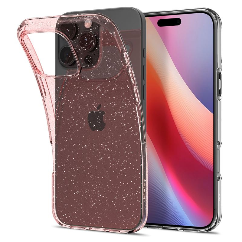 iPhone 16 Pro Liquid Crystal Glitter Case Gummi Hülle (ACS08114) - Rose Quartz