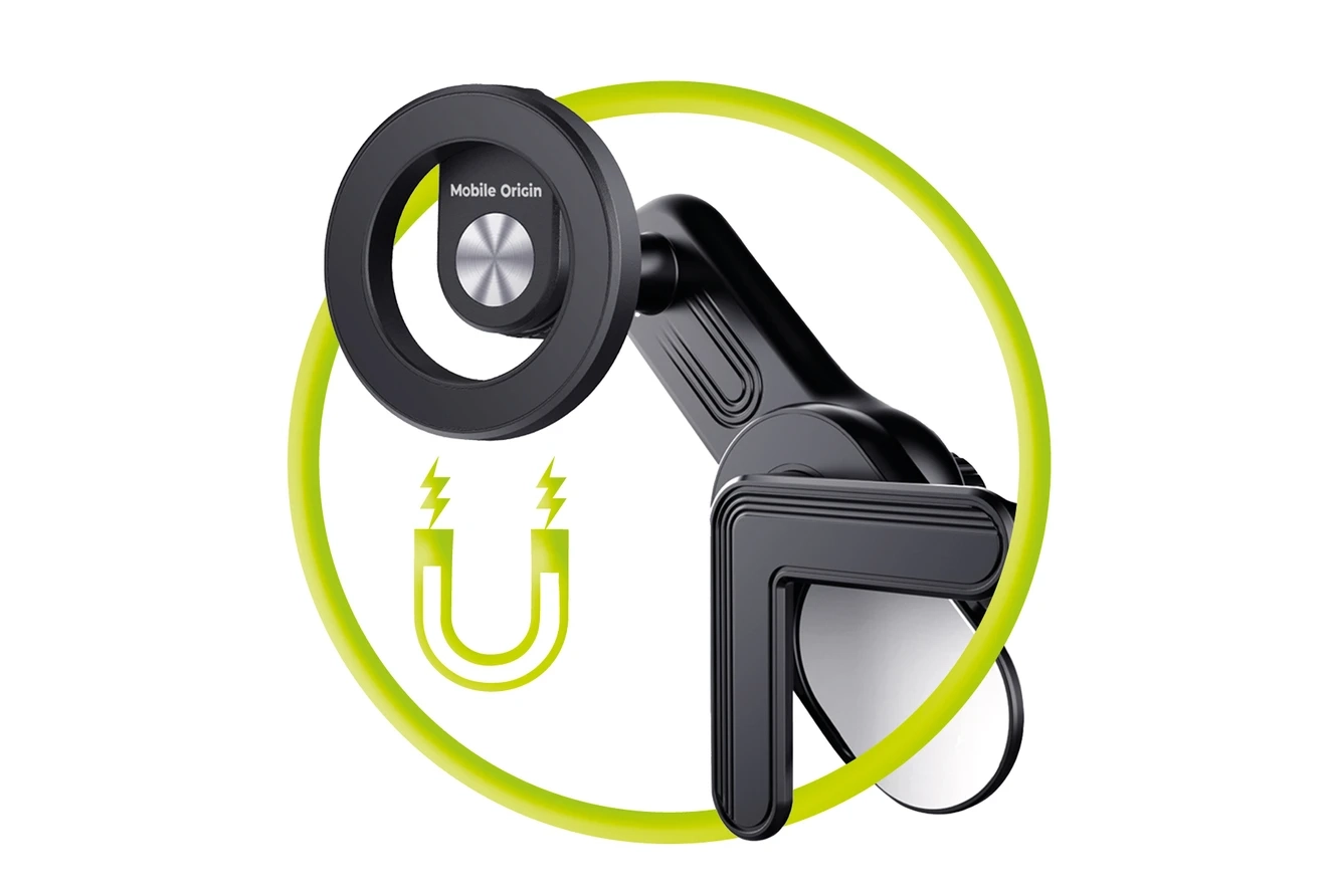 Universal Magnetische MagSafe Auto KFZ 360° Display Corner Smartphone Halterung inkl. Magnet Ring - Schwarz