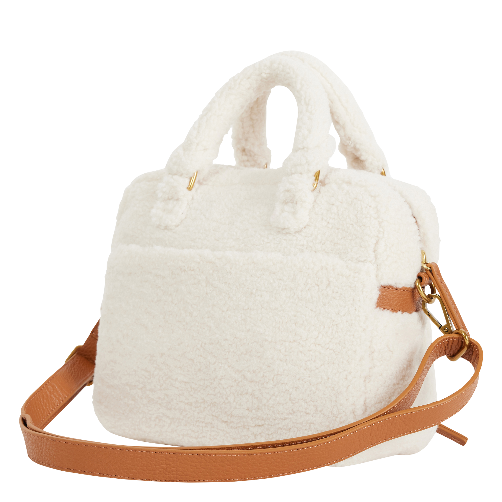 MINI MACY TEDDY - Sac bandoulière multipoches teddy | Beige
