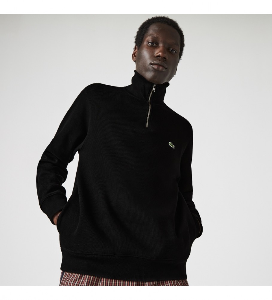 Moletom Lacoste preto de gola alta
