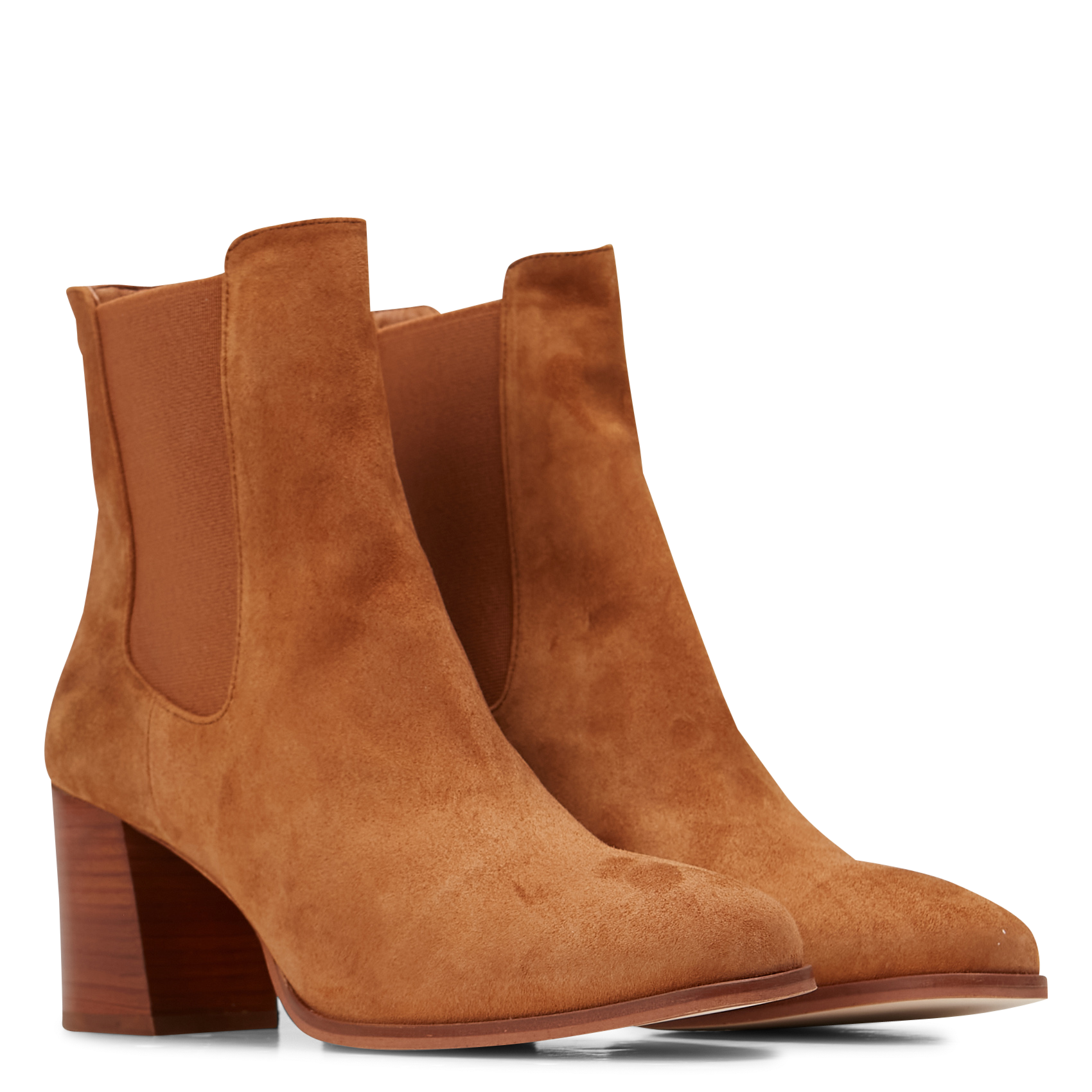 LANAE - Bottines chelsea en cuir velours | Marron