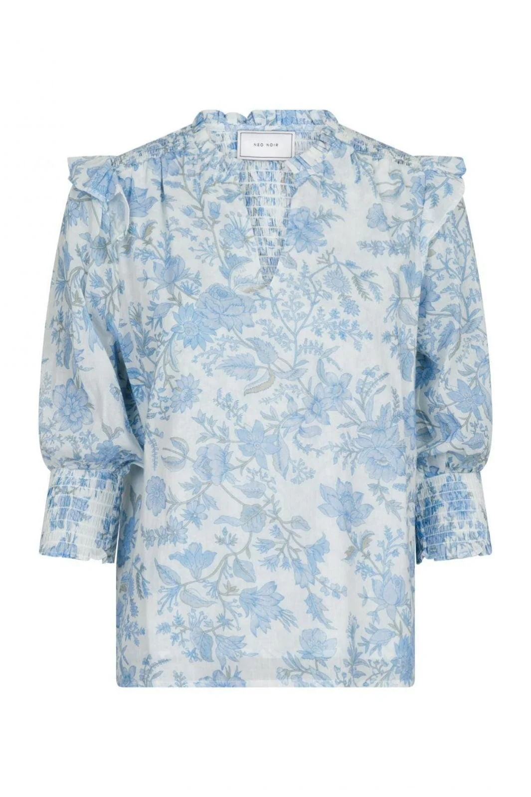 Neo Noir Davina Rose Field Blouse light blue