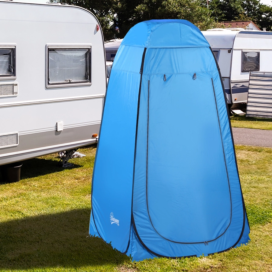 Outsunny Pop-Up Duschzelt mit Innentasche hellblau
