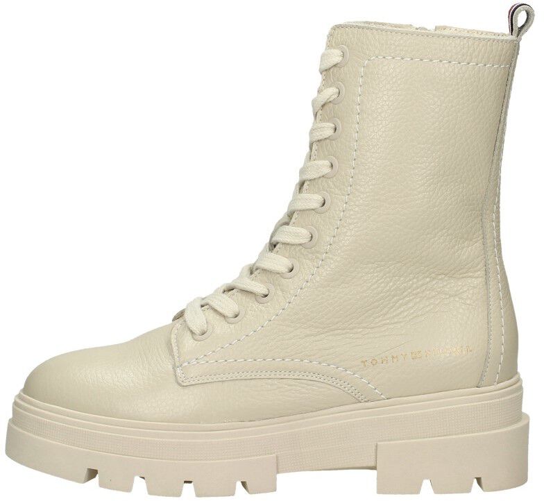 Tommy Hilfiger Monochromatic Lace Up Boot beige