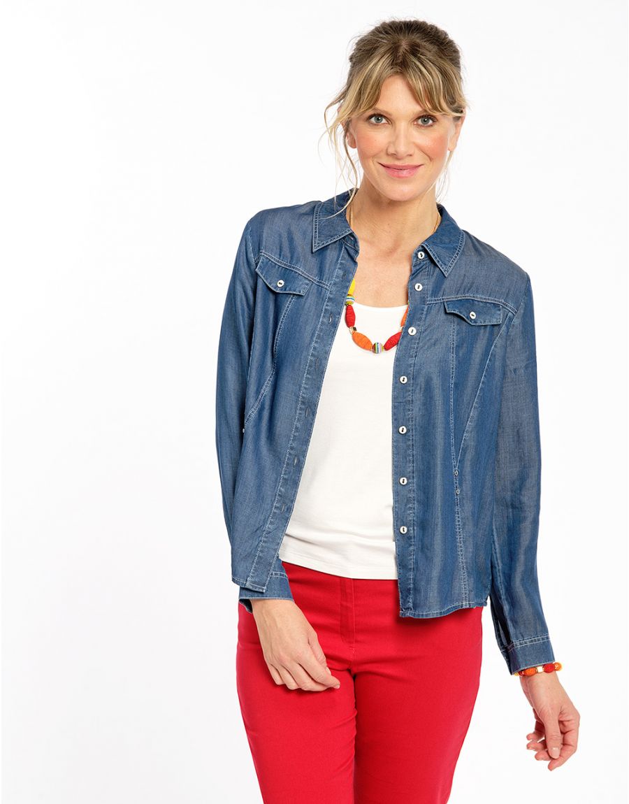 Chemise Lyocell bleue
