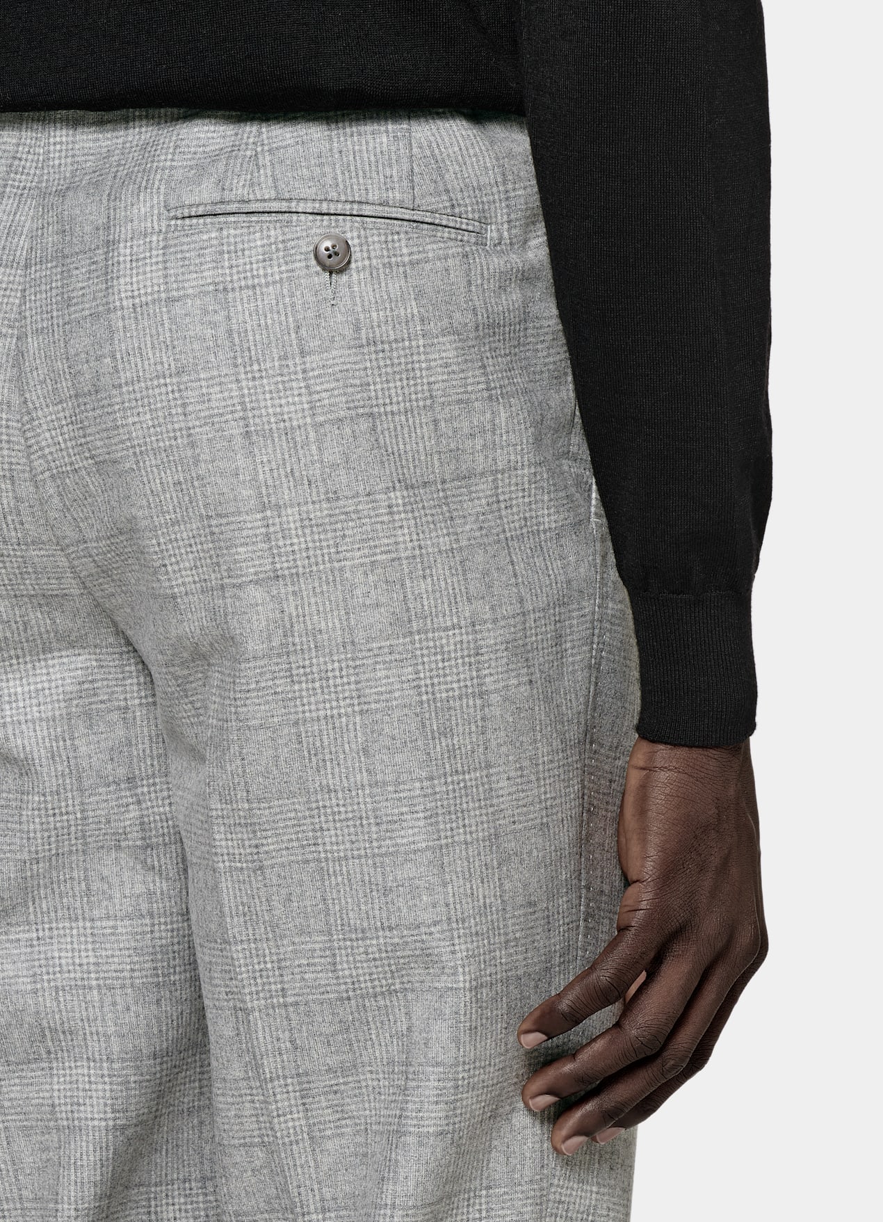 Costume Havana coupe Tailored gris clair à carreaux