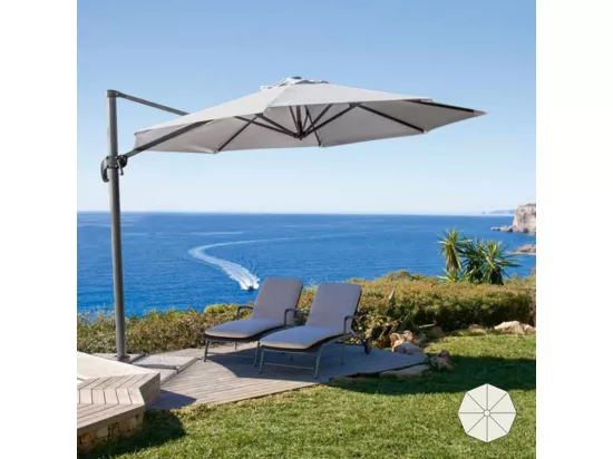Parasol déporté de jardin 3 mètres en aluminium Siro