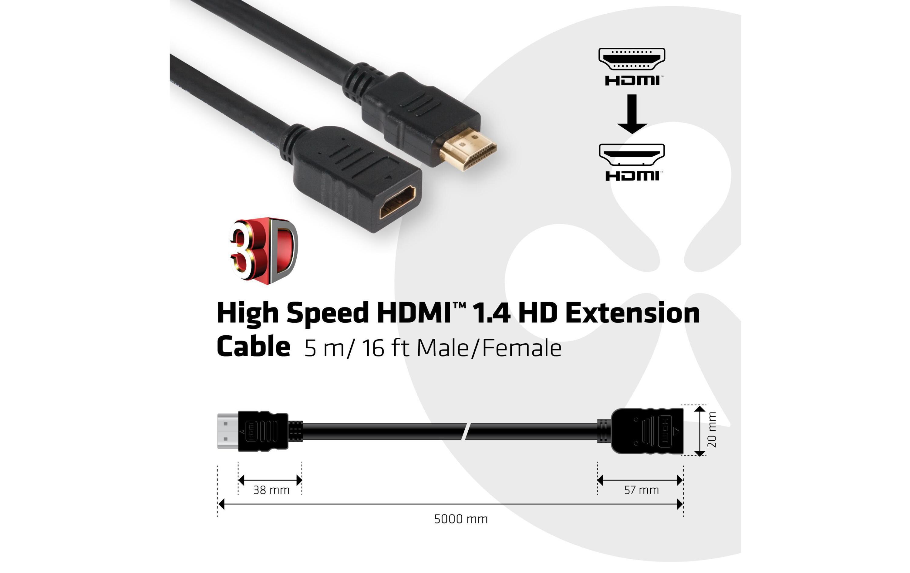 Kabel High Speed HDMI 1.4 HD – HDMI, 5 mHigh-Speed-HDMI Verlängerungskabel mit Ethernet