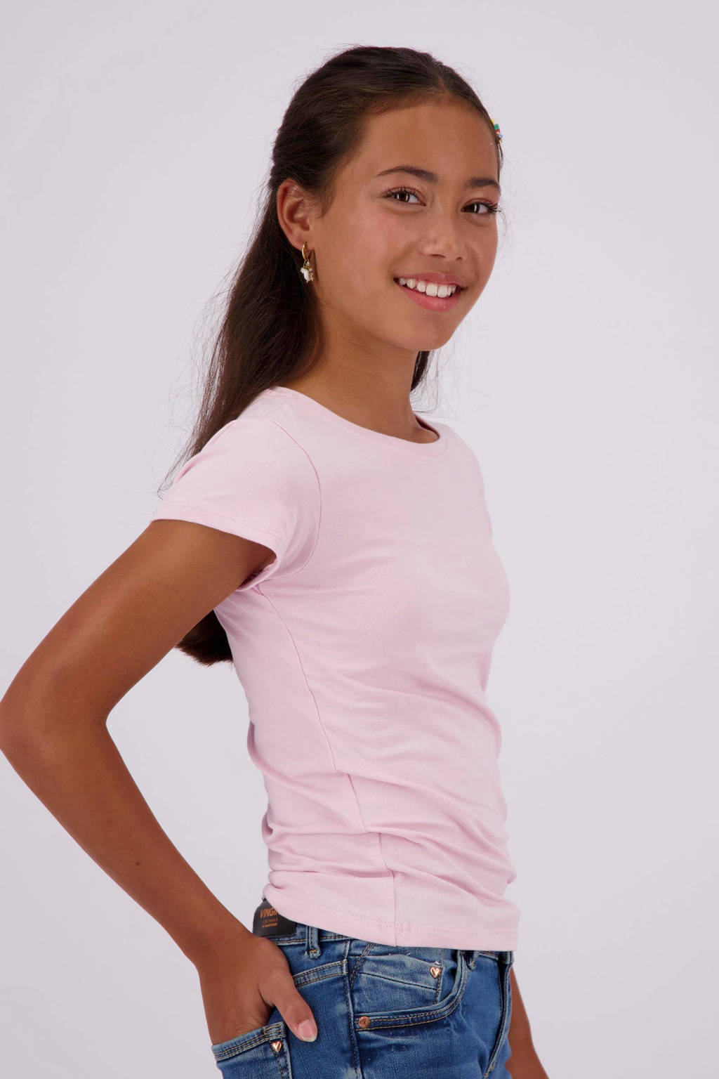 Vingino T-shirt - set van 2 roze/wit