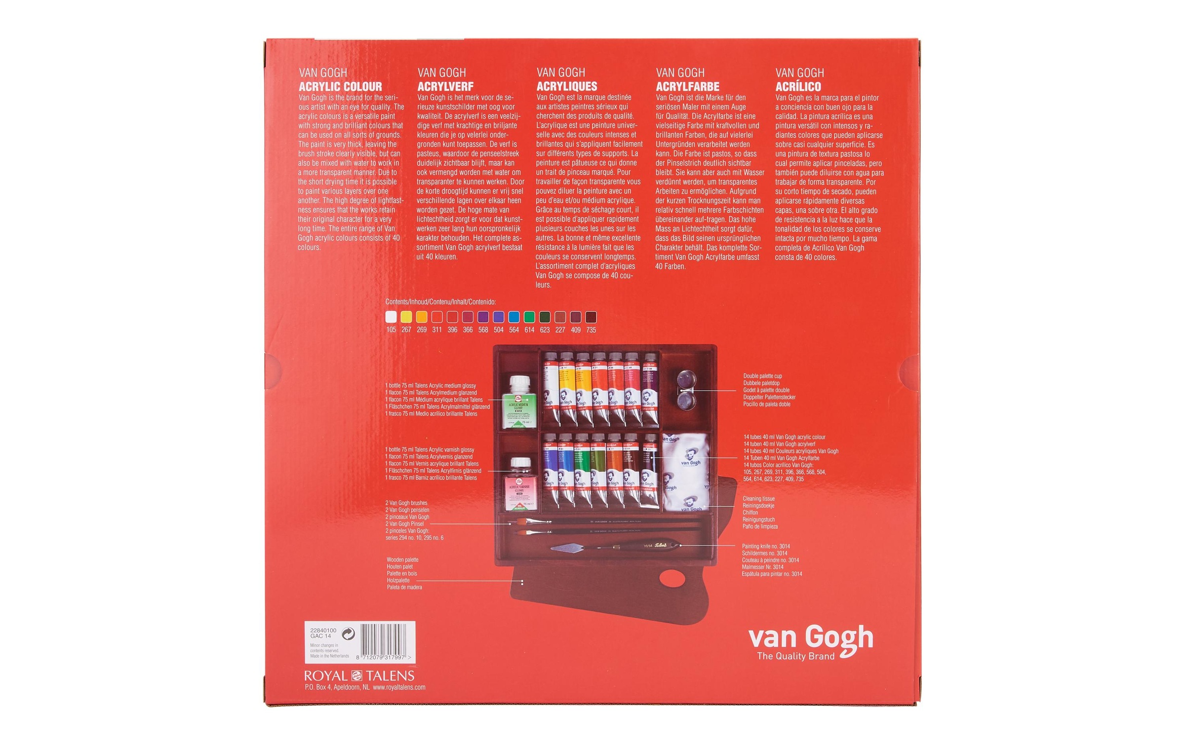 Acrylfarbe »Van Gogh Inspiration Malkasten, 40 ml, Mehrfarbig« 21 Stk. tlg.