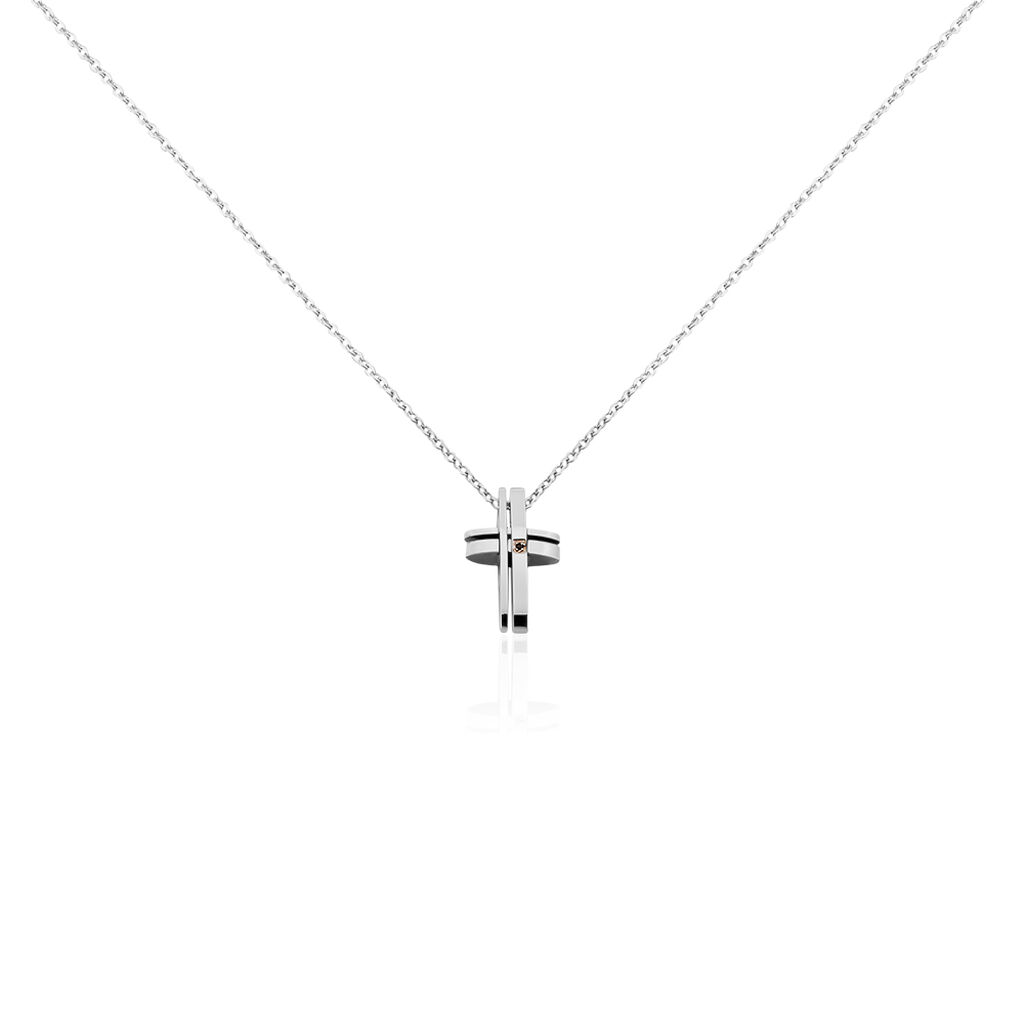 Collier Ruya Acier Blanc Oxyde De Zirconium