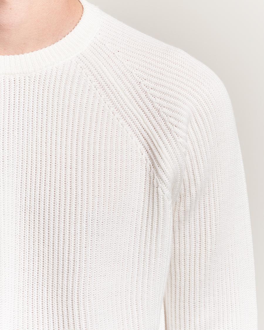 Morgano Merino Knitted Fisherman Ribb  White