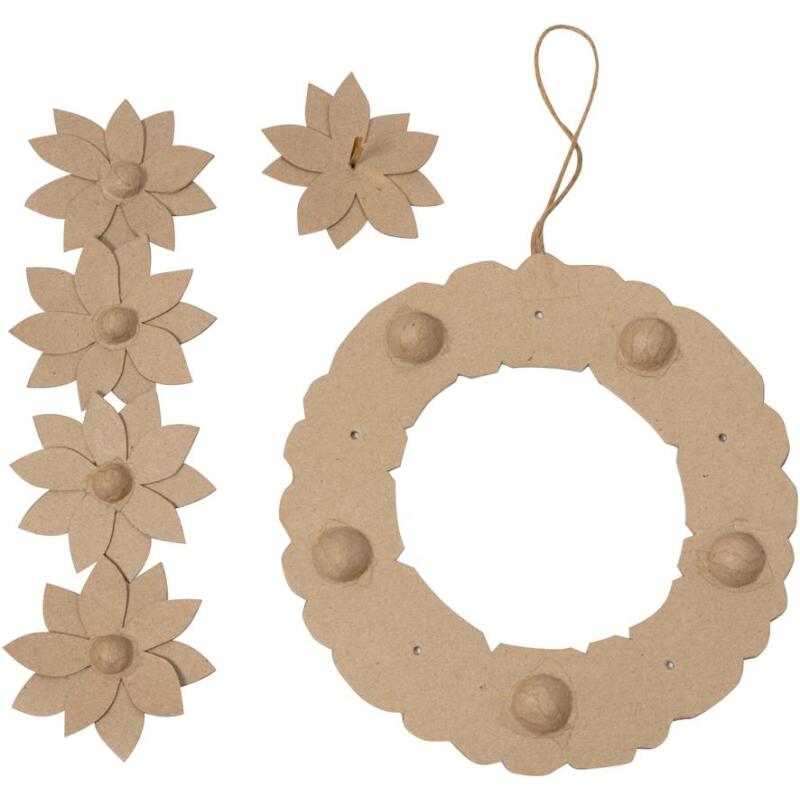 Couronne de fleurs 2x29x29cm - Kraft