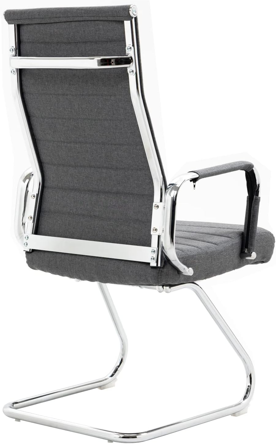 SVITA Office Comfort 2X Besucherstuhl Freischwinger-Stuhl mit Armlehne Konferenzstuhl ohne Rollen Armlehnstuhl Office-Stuhl Stoff Dunkelgrau
