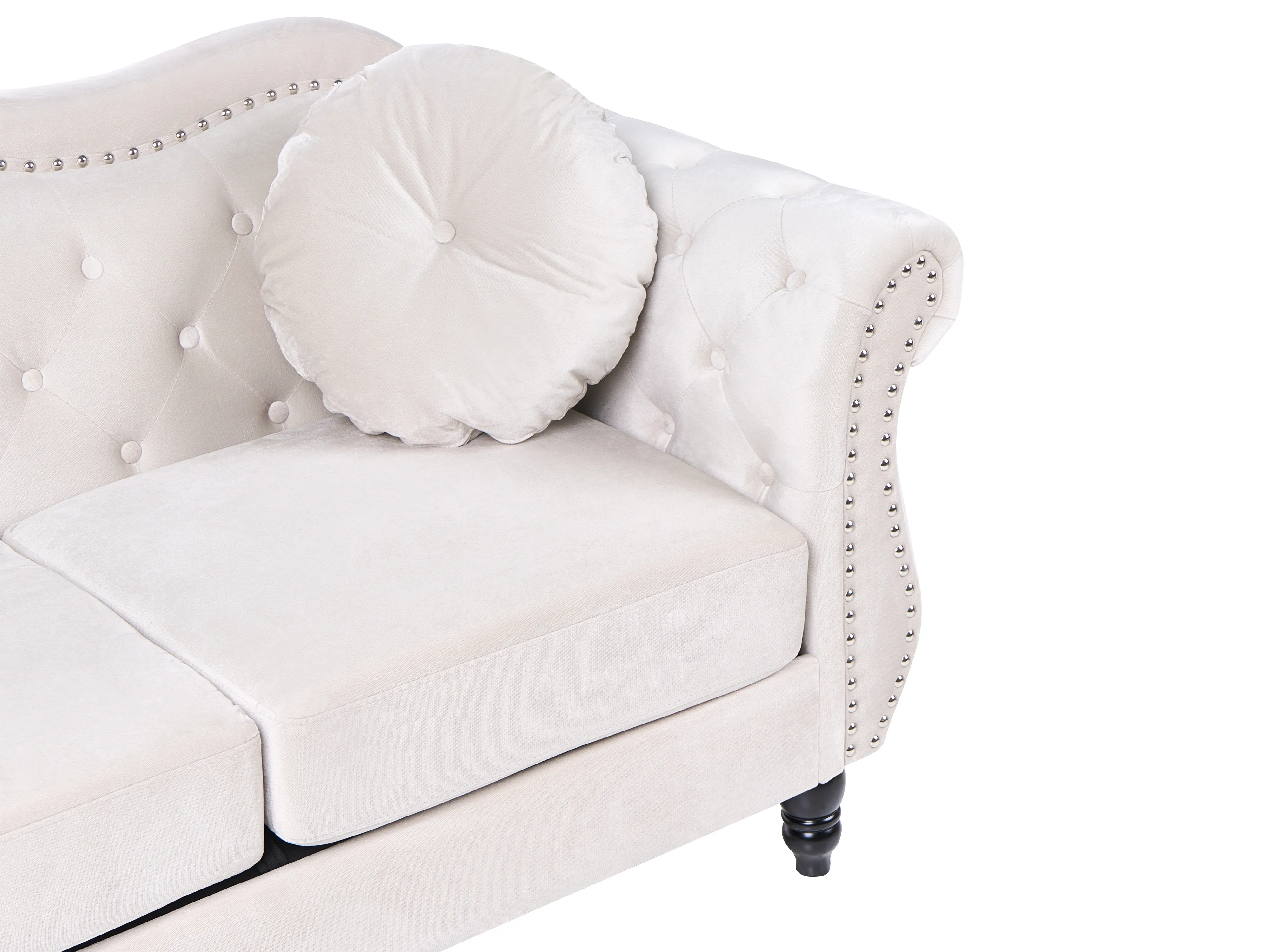 Bank 3-zits SKIEN Fluweel Lichtbeige