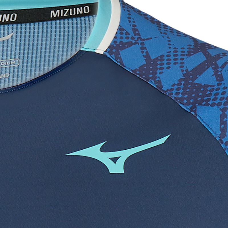 Tee-shirt de tennis Mizuno Mugen Shadow bleu