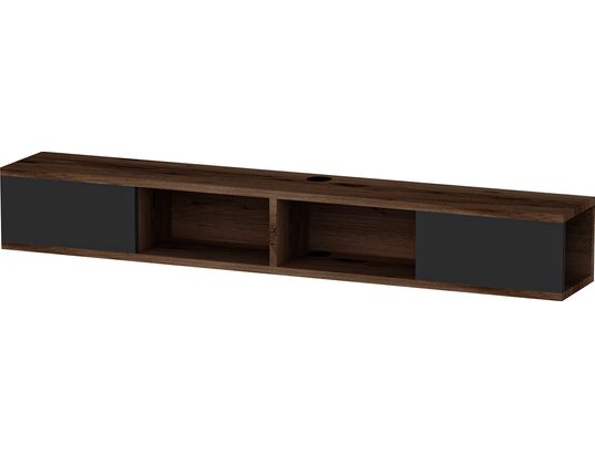 CONCEPT1 - Meuble TV Mayer noyer clair anthracite 140 x 22 x h19,6 cm