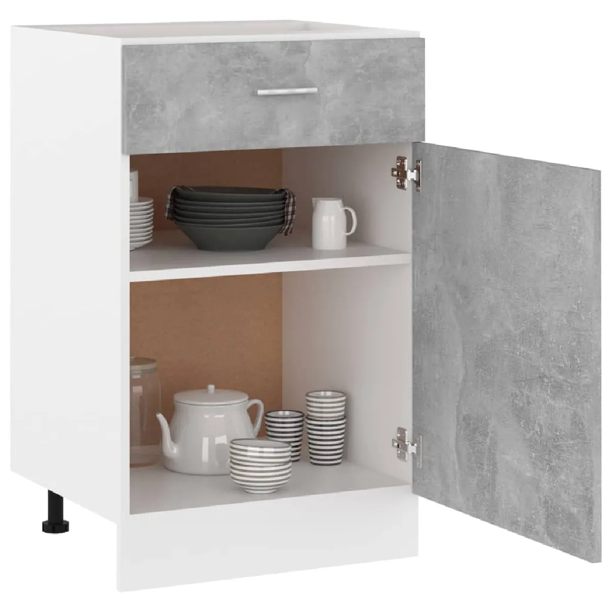 vidaXL Armoire de plancher à tiroir gris béton