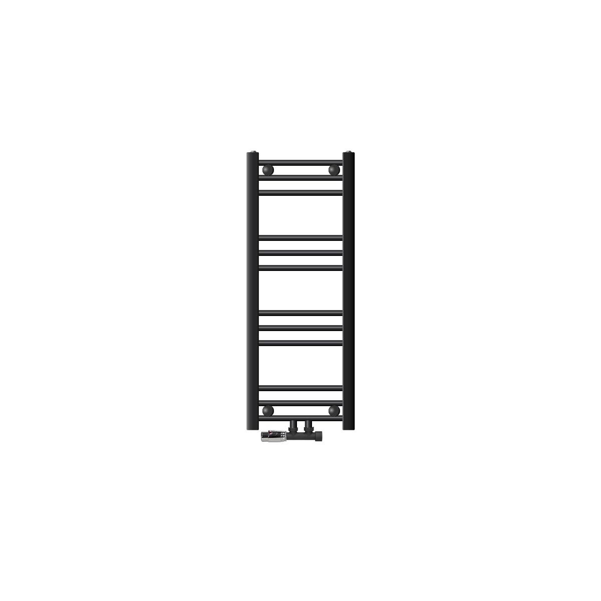 LuxeBath Sahara badkamerradiator, 300x800 mm, antraciet, recht, met middenaansluiting, inclusief aansluitset met thermostaat, hoekmodel, wandaansluiting, radiator, handdoekwarmer, handdoekdroger, handdoekradiator