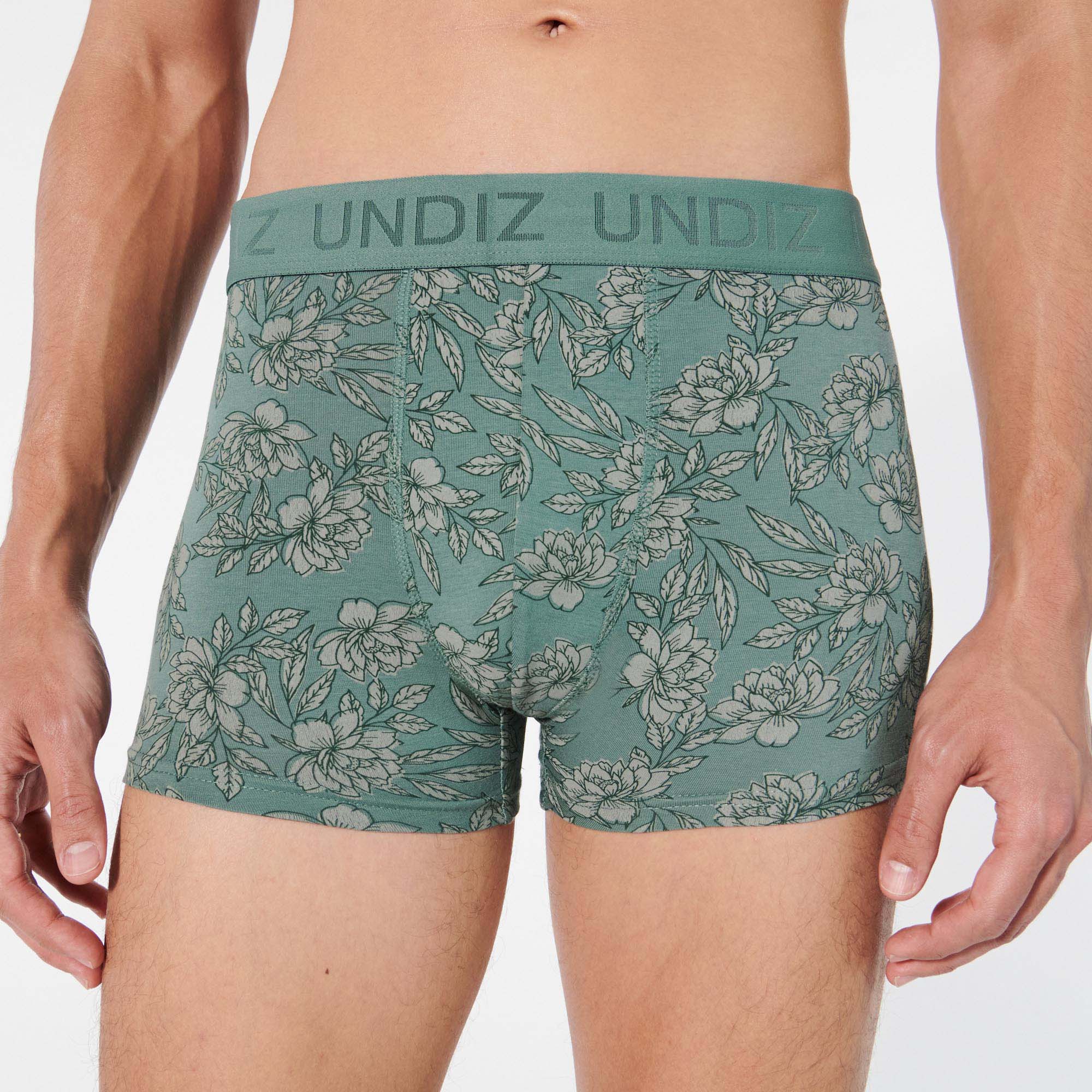 Boxer à motifs fleurs en coton
