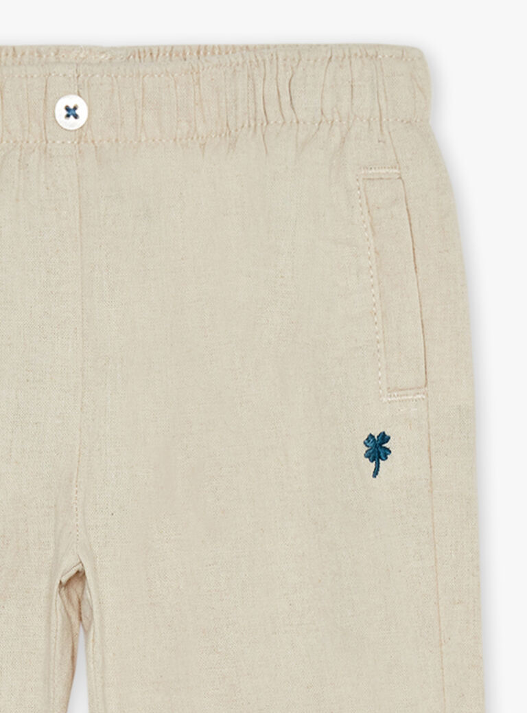 Pantalon beige en lin