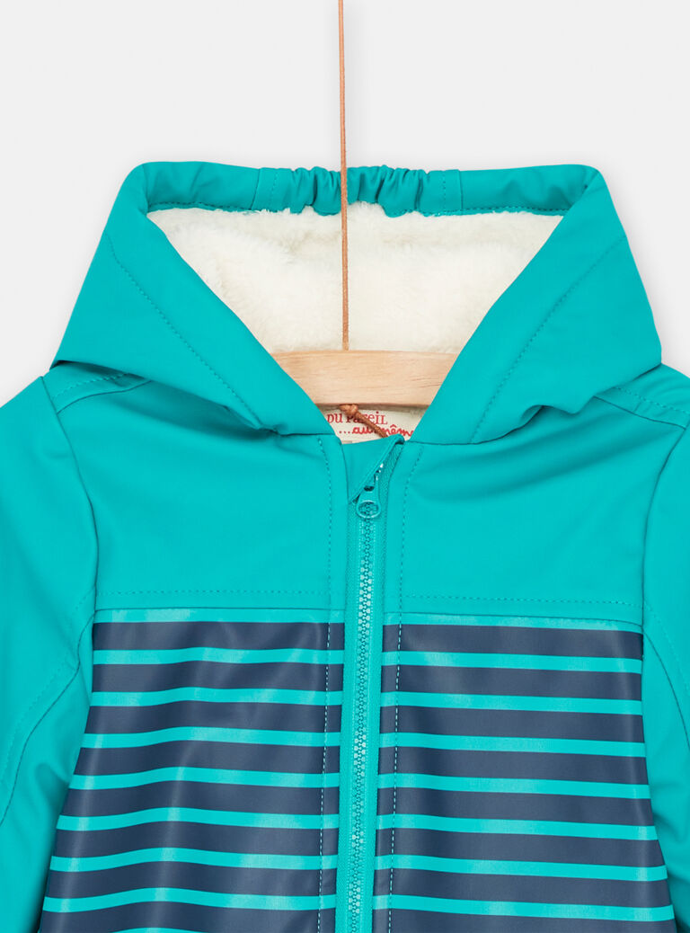 Imperméable bleu à imprimé à rayures bébé garçon